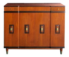 Handsome and Rare American Midcentury Walnut Dressing Cabinet by Widdicomb
