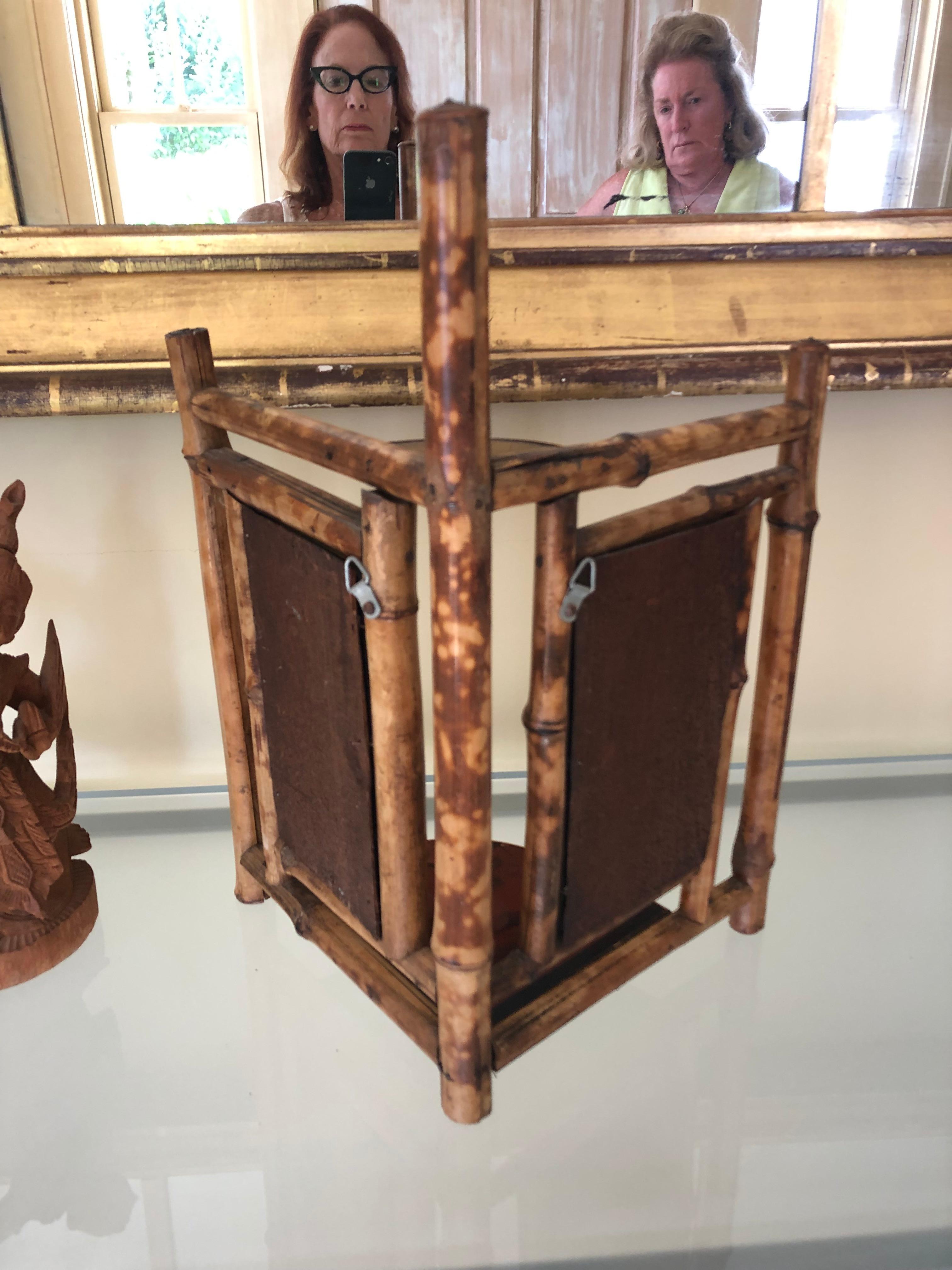 Handsome Antique Bamboo Table Mirror 5