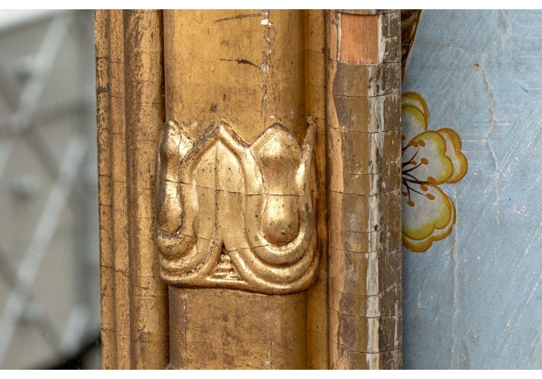 Handsome Antique Carved And Gilt Finished Three-Panel Over-the-Mantel Mirror For Sale 10
