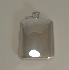 Handsome Antique English Sterling Silver Hip/Liquor Flask - Sheffield 1918