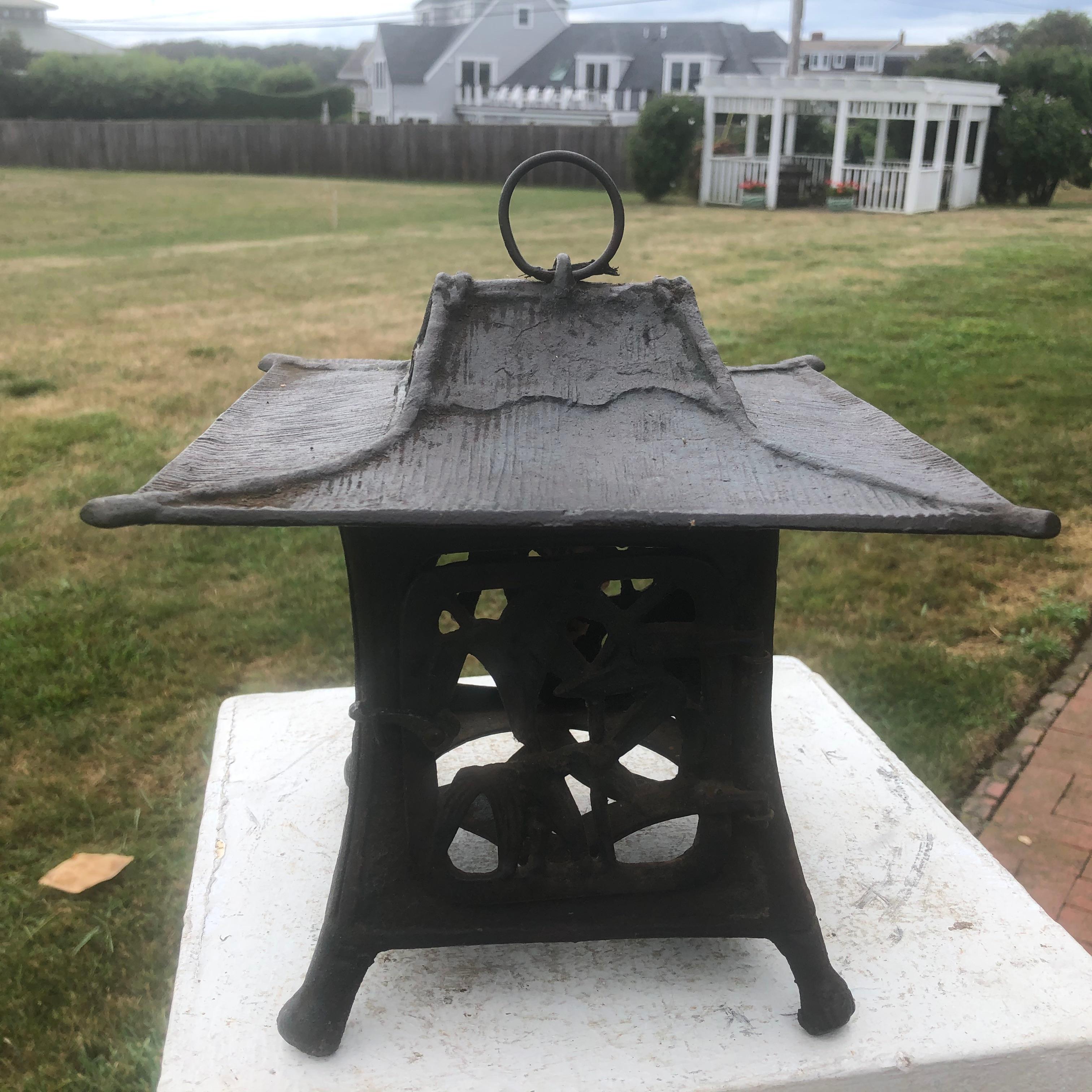 Handsome Antique Japanese Hand Cast Lantern 