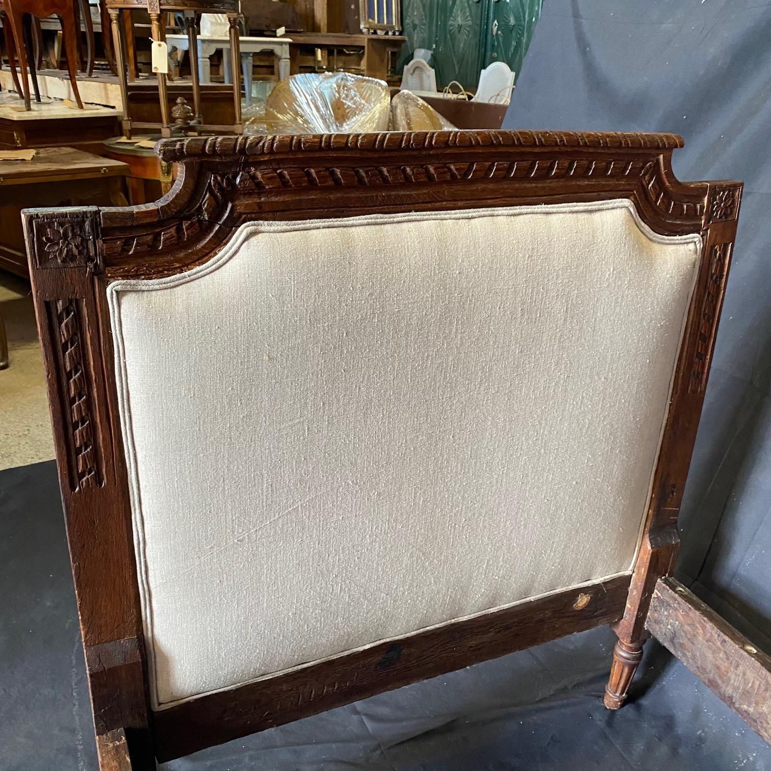 Upholstery Handsome Antique Newly Upholstered Highly Carved Elizabethan Daybed   For Sale