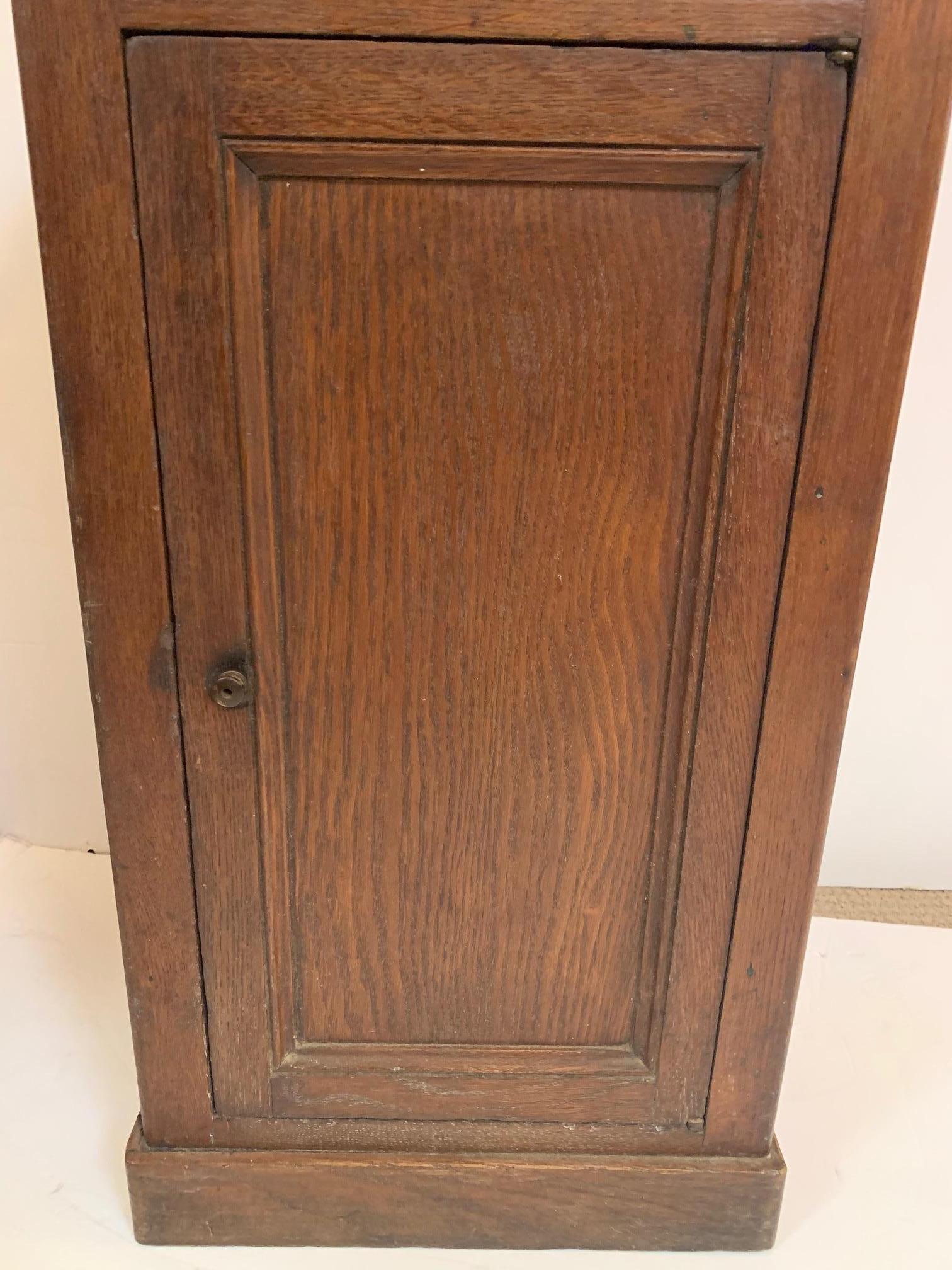 Handsome Antique Oak and Marble Cabinet Stand For Sale 3