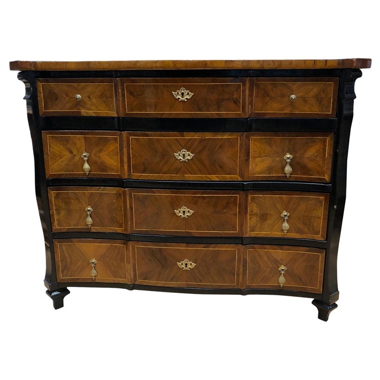 Handsome Antique Walnut and Ebony Italian Commode Dresser at 1stDibs