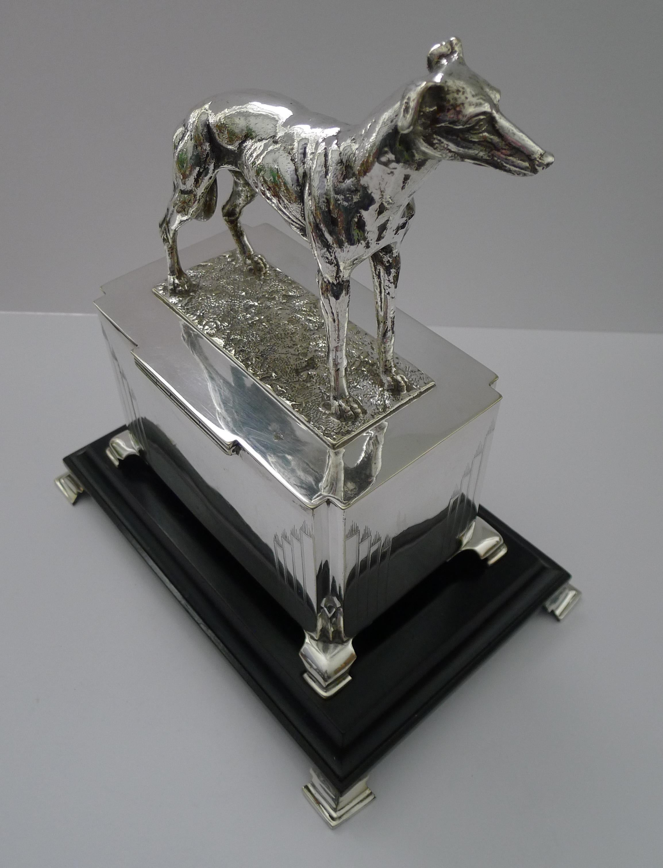 Mid-20th Century Handsome Art Deco Greyhound Racing Trophy Box, 1932