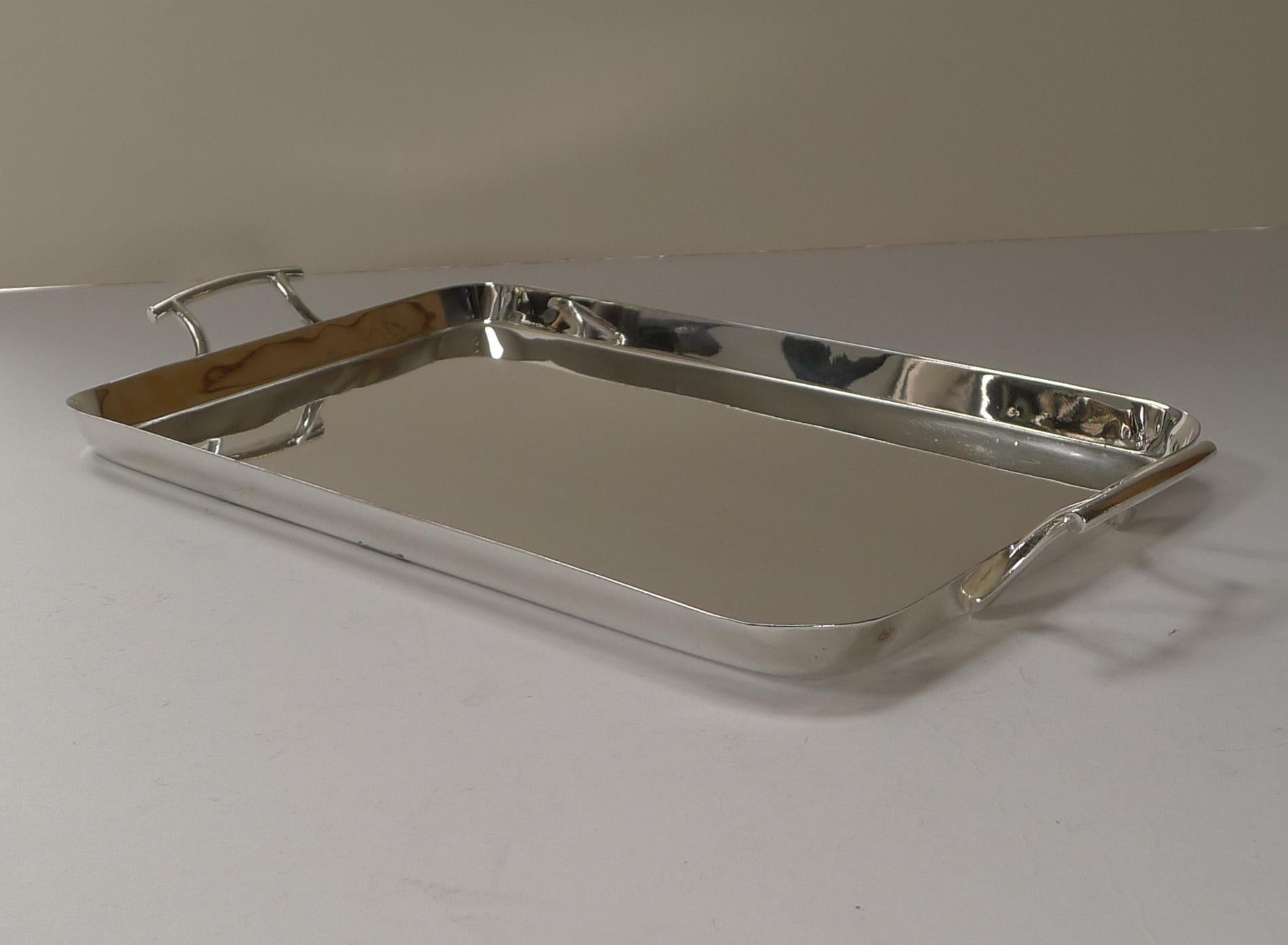 Handsome Art Deco Silver Plated Cocktail Tray by Walker & Hall, c.1930 1