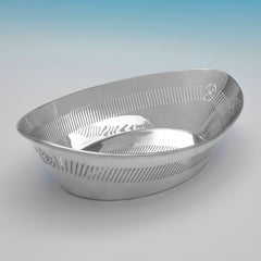 Handsome Art Deco Sterling Silver Bread Dish, Viners, 1933