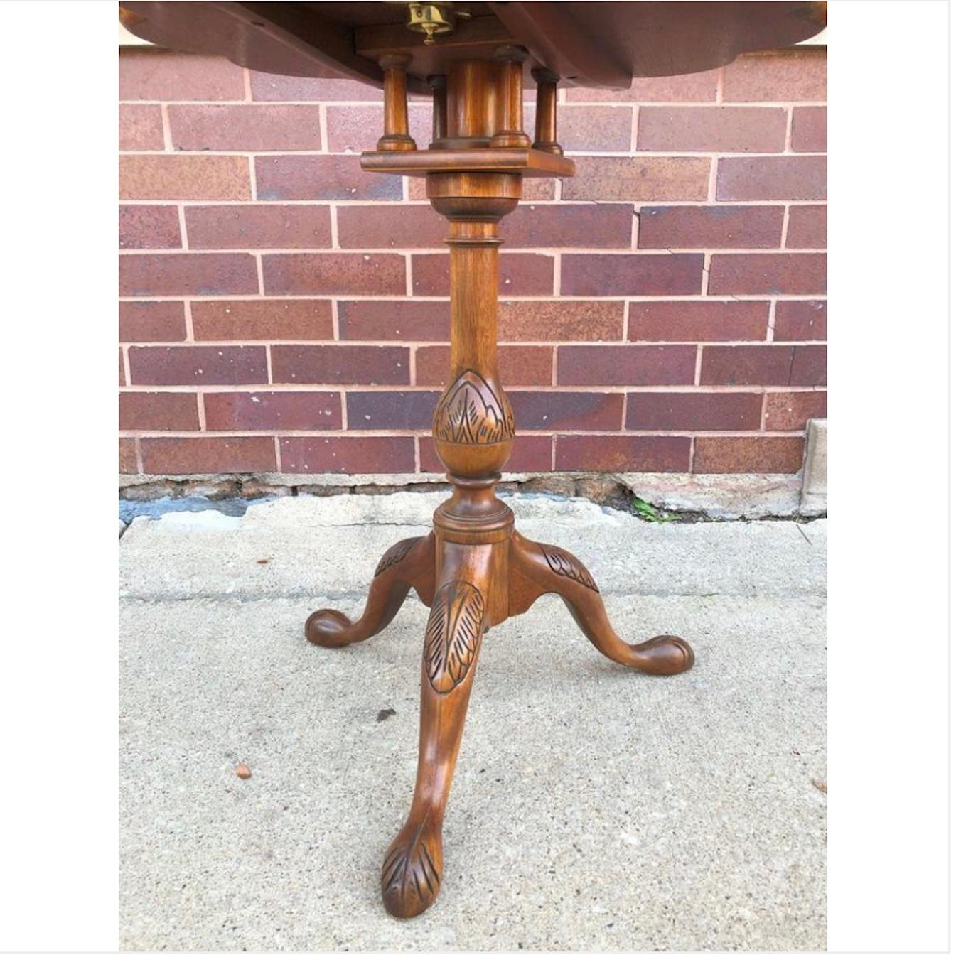 Handsome Baker Charleston Tilt Top Table.  Great color and patination. In Good Condition For Sale In Buchanan, MI
