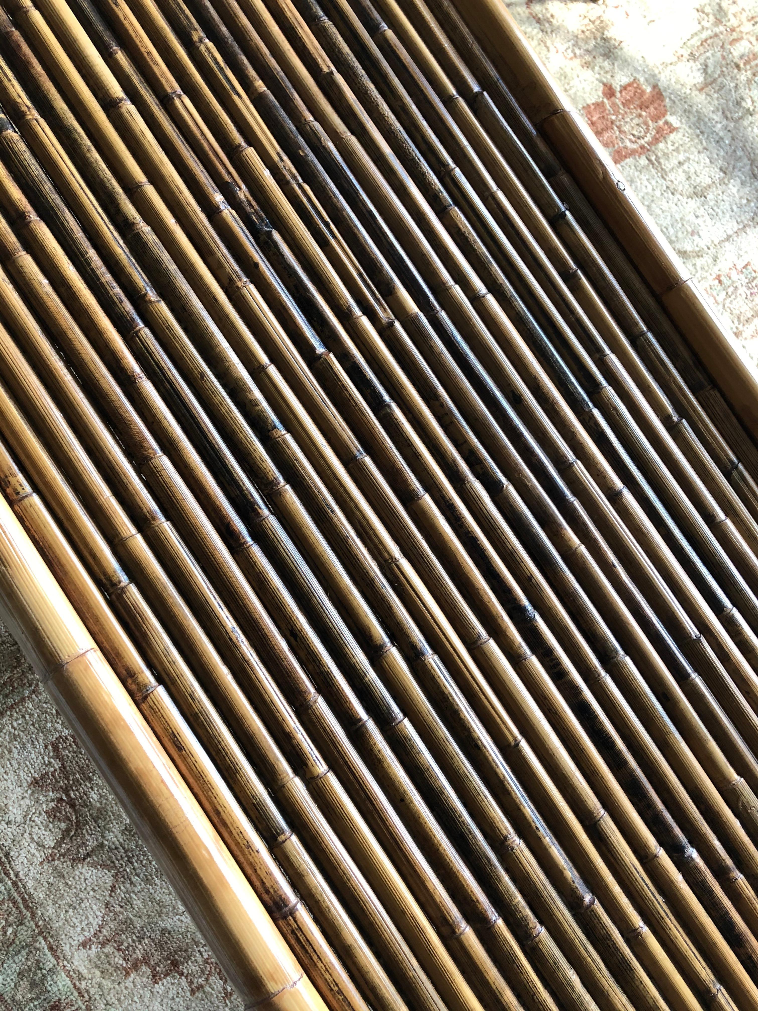 Handsome Bamboo Bench with Custom Seat Cushion 1