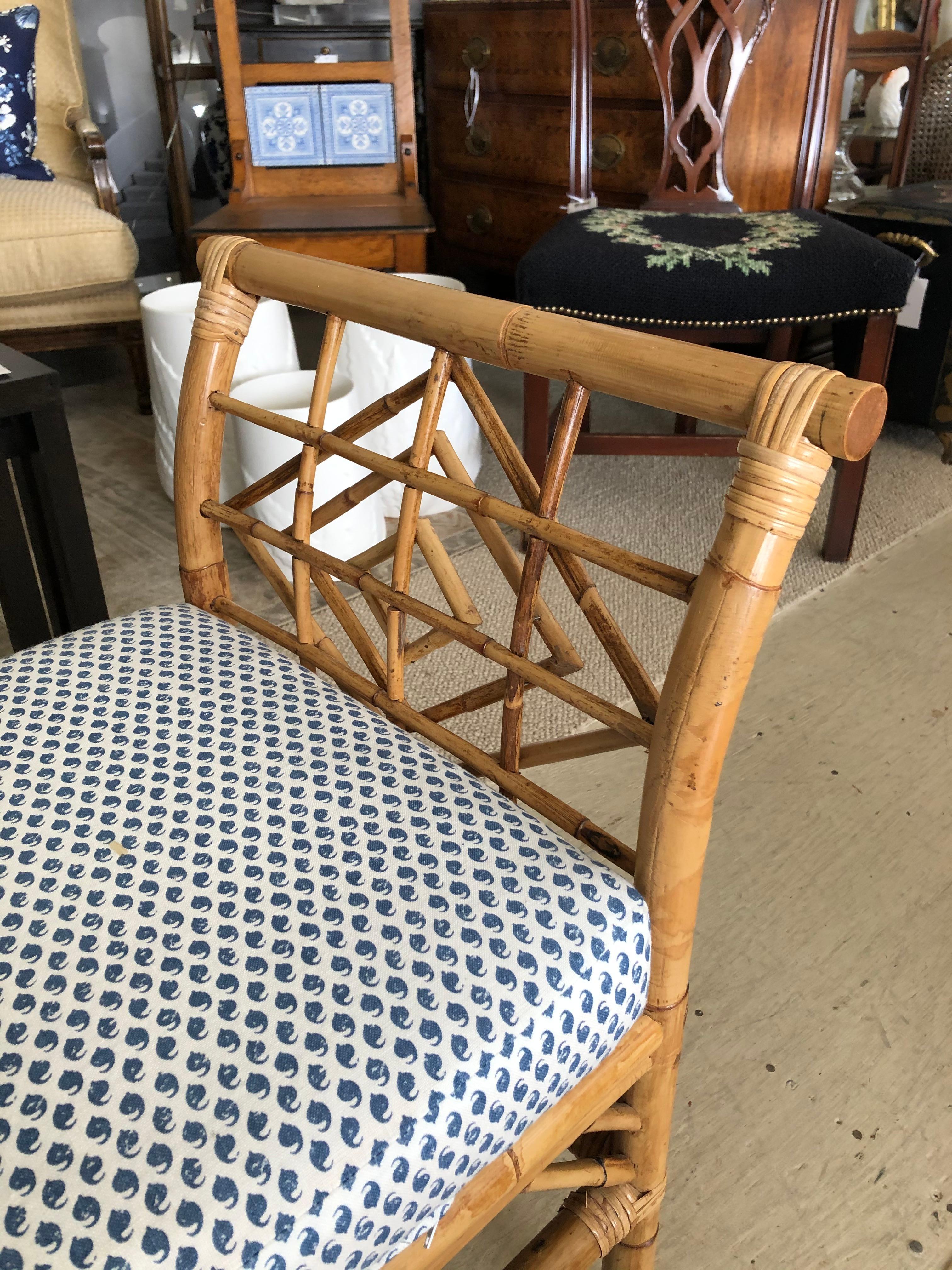 bamboo bench with cushion