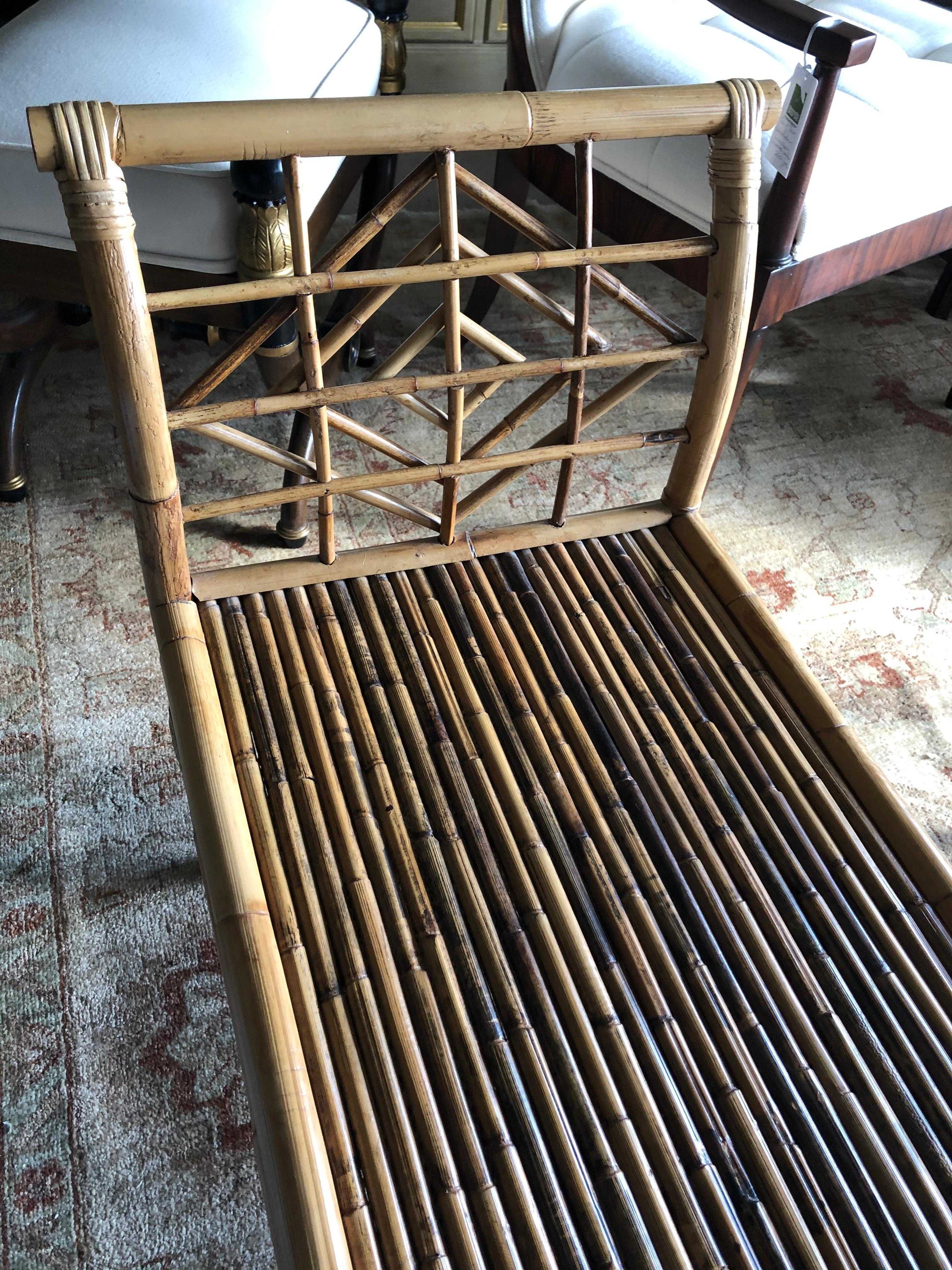 Upholstery Handsome Bamboo Bench with Custom Seat Cushion