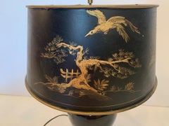 Handsome Black and Gold Chinoiserie Table Lamp