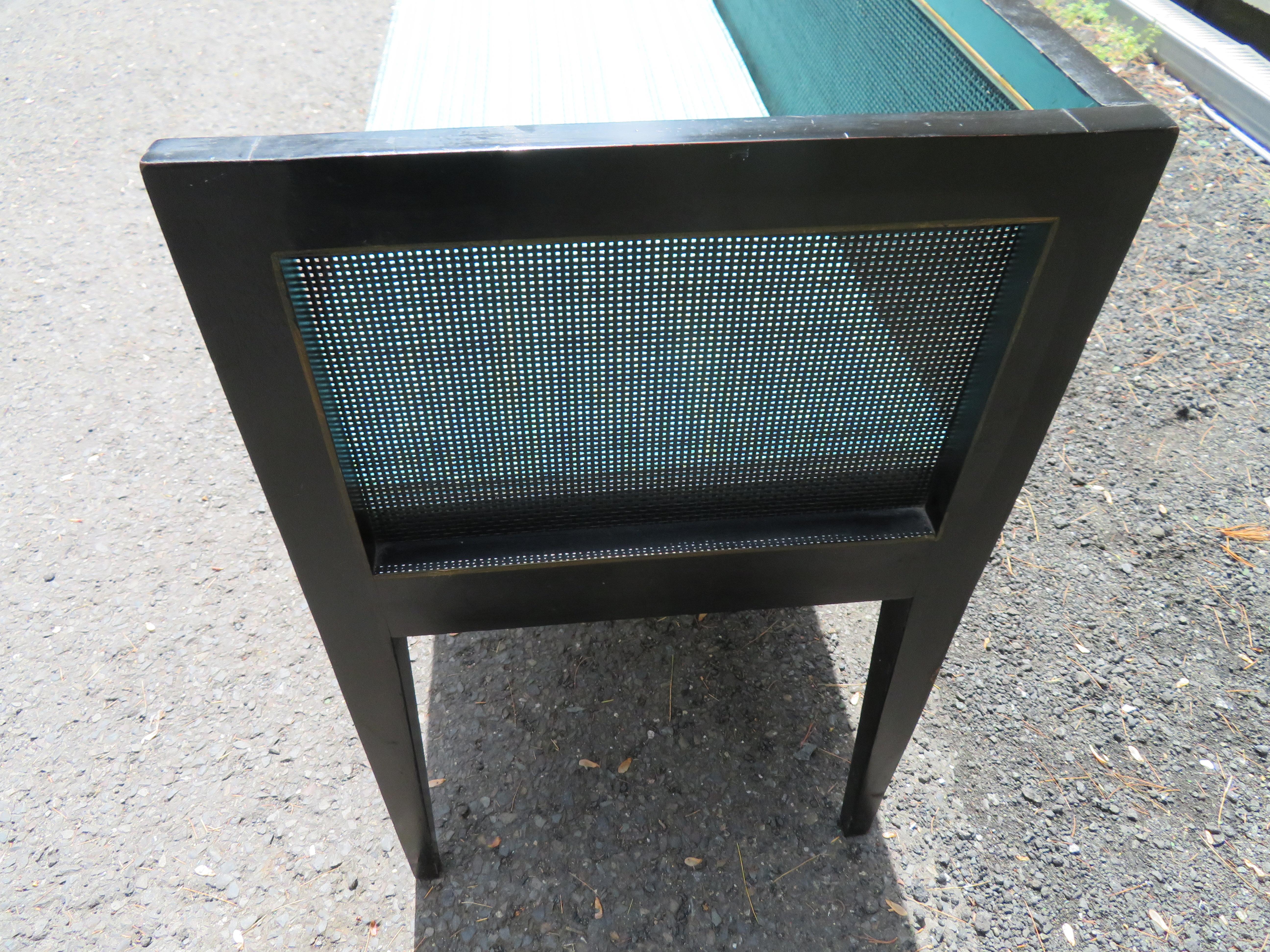 Handsome Boxy Caned Bench Mid-Century Modern For Sale 3