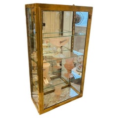 Antique Handsome Brass Display Cabinet, Early 1900s