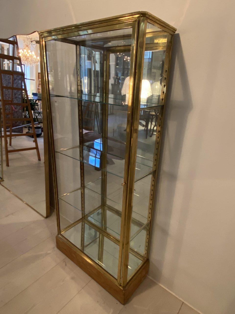brass glass display case
