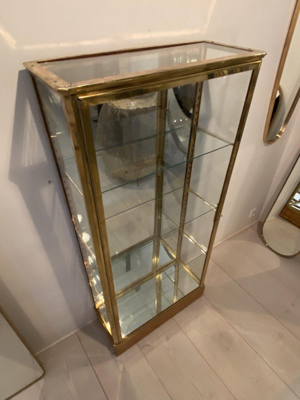 brass and glass display case
