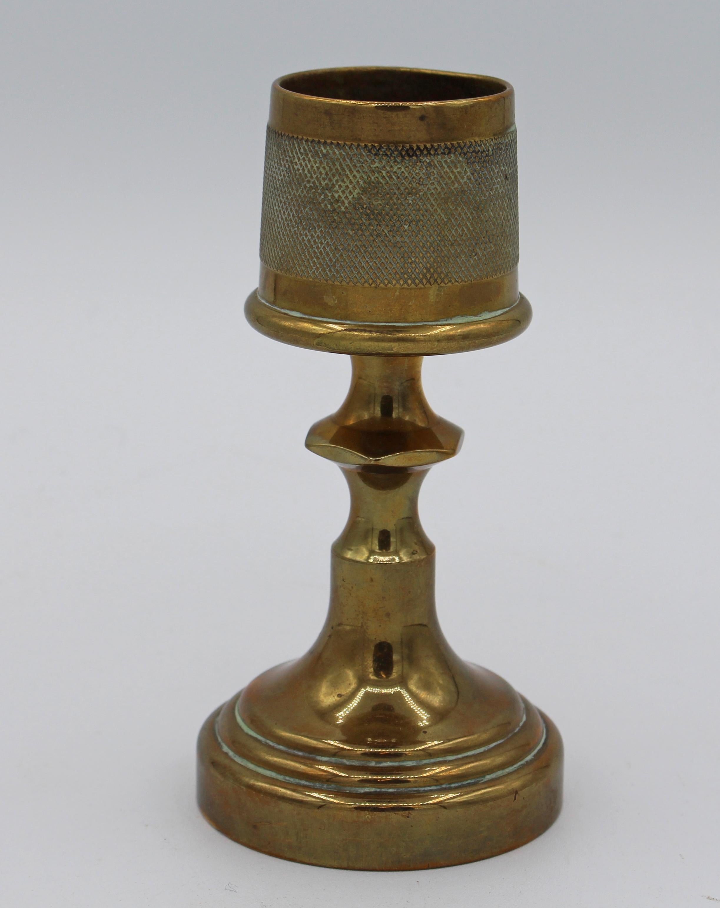 A handsome brass match strike & holder, Edwardian, c. 1900, English. Heavily weighted for stability on a gentleman's desk or in a London gentleman's club. 4 7/8