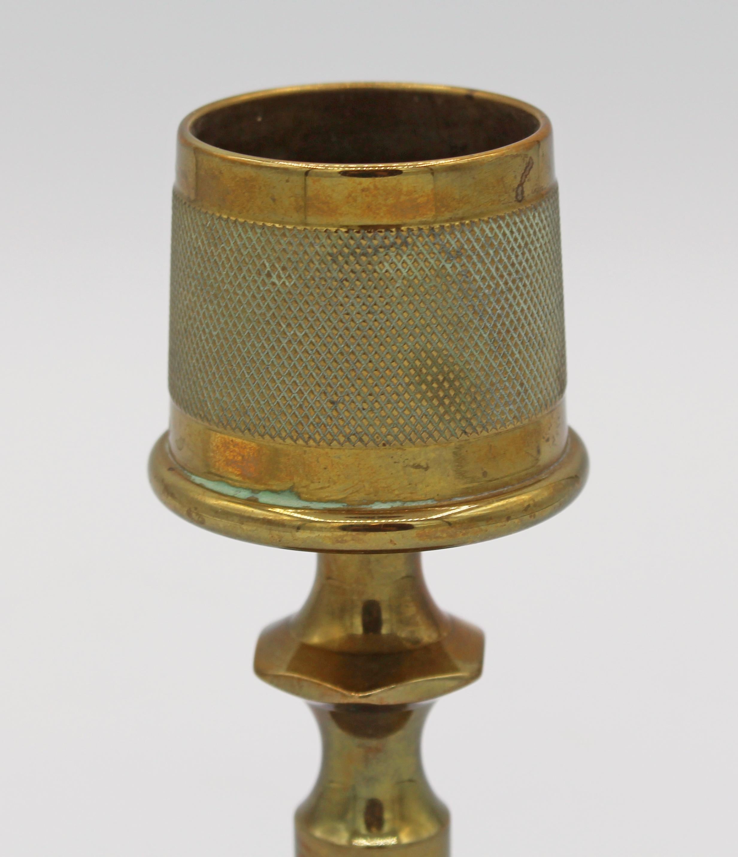Handsome Brass Match Strike & Holder, Edwardian, c. 1900, English In Fair Condition In Chapel Hill, NC