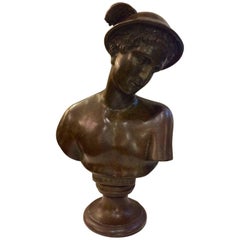 Handsome Bronze Cast of Antique Bust of Mercury