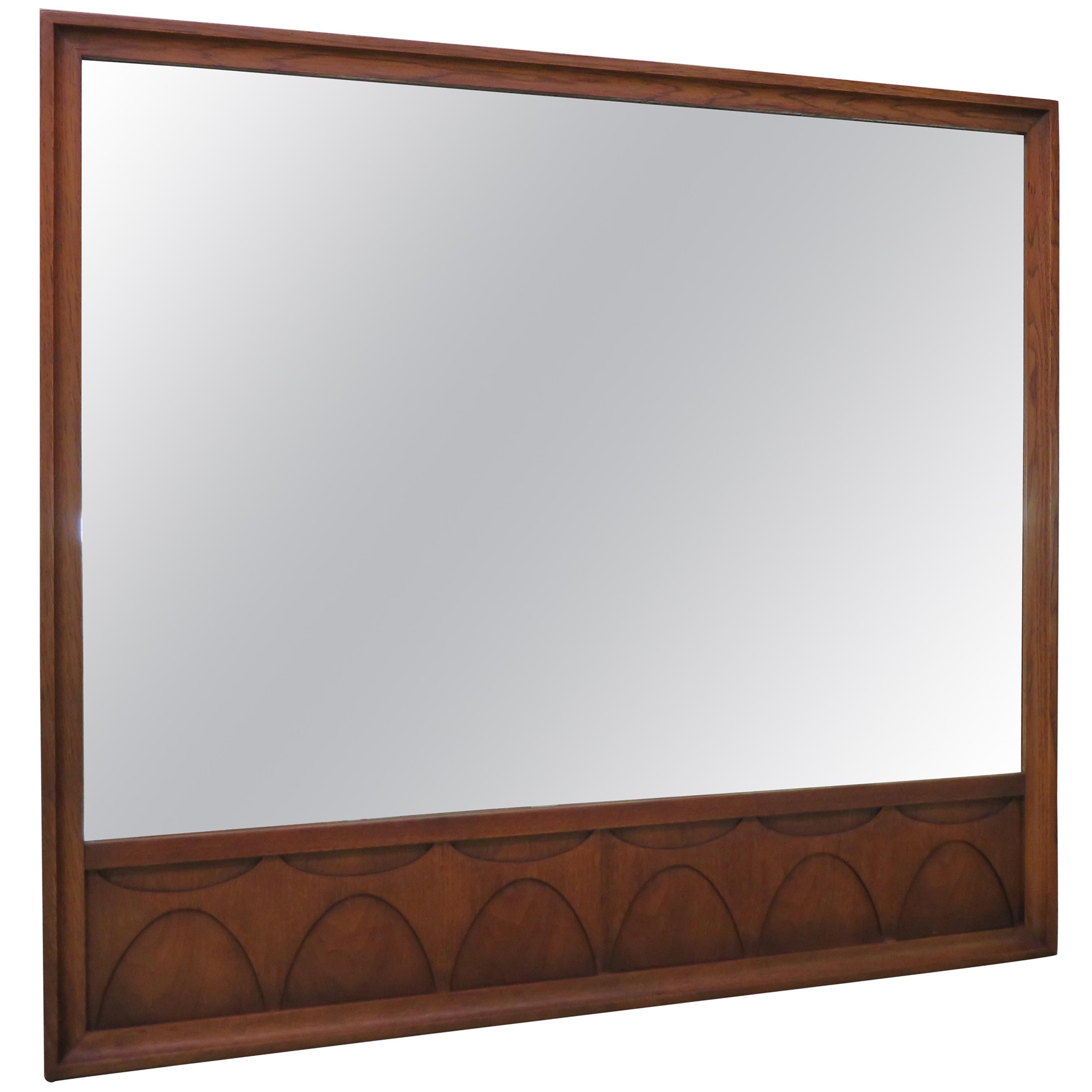 Handsome Broyhill Brasilia Walnut Mirror Mid-Century Modern For Sale