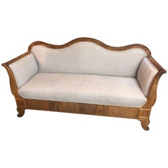 Handsome Burl Wood French Antique Sofa