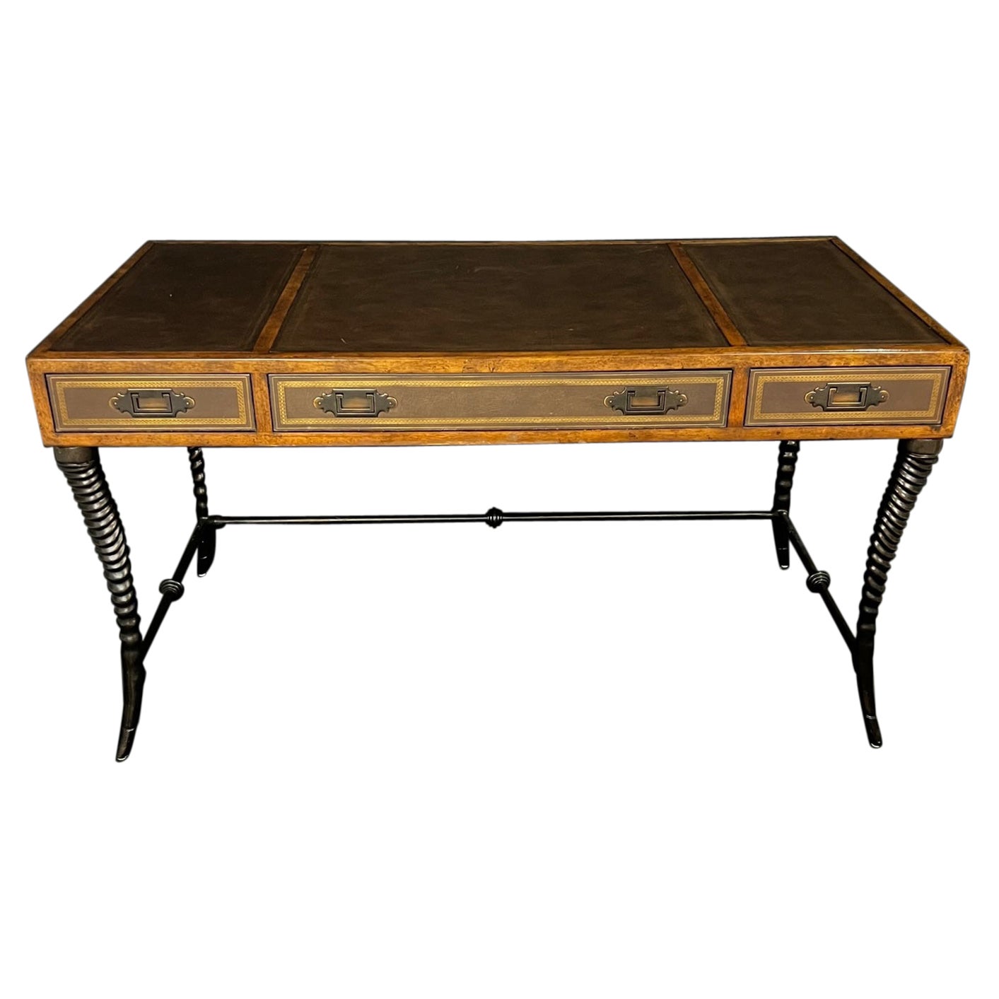Handsome Campaign Style Writing Table Desk