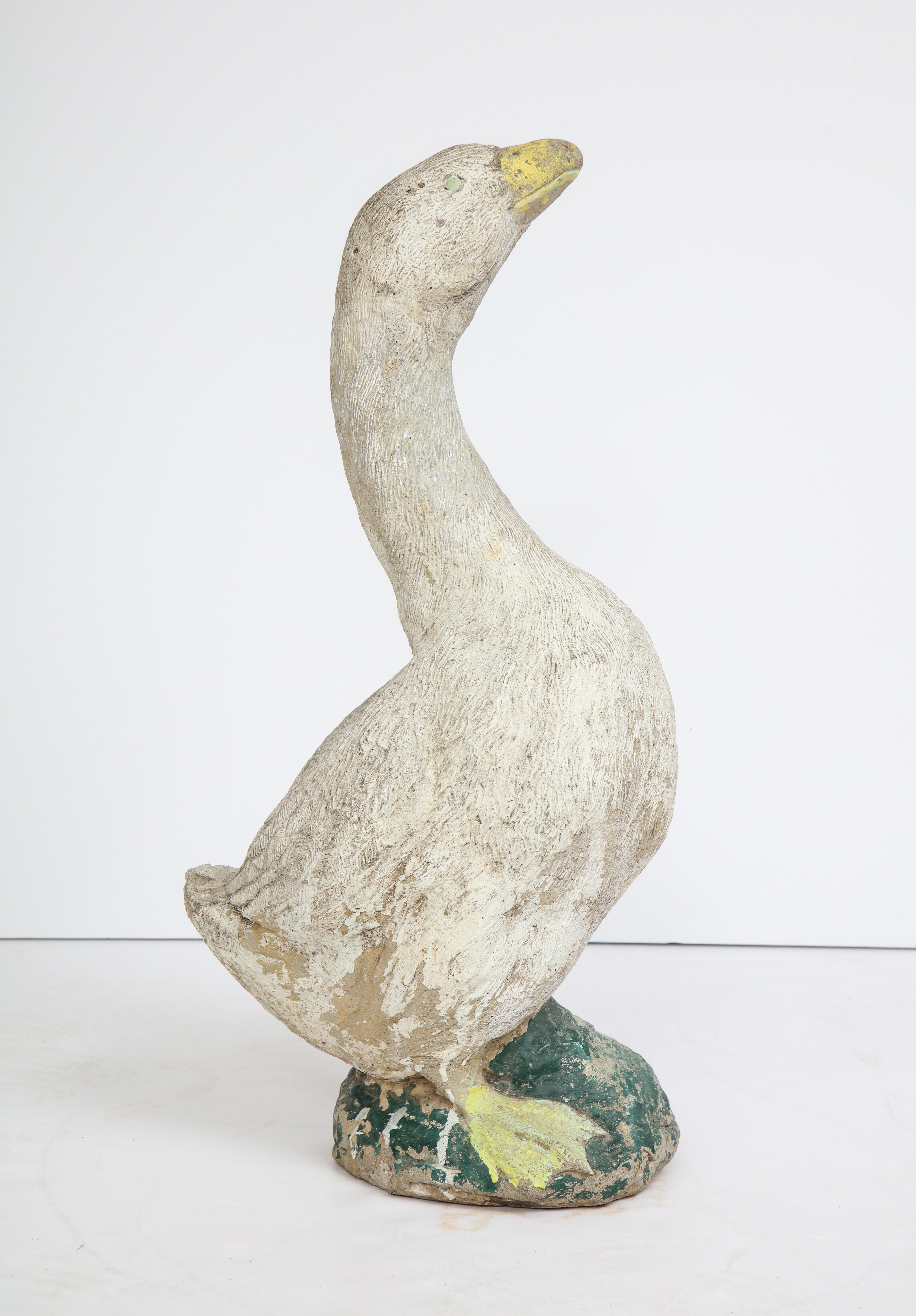 Handsome cement goose with original paint.