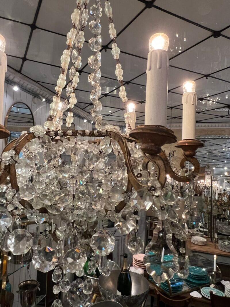 Verre taillé Beau lustre, début des années 1900, France en vente