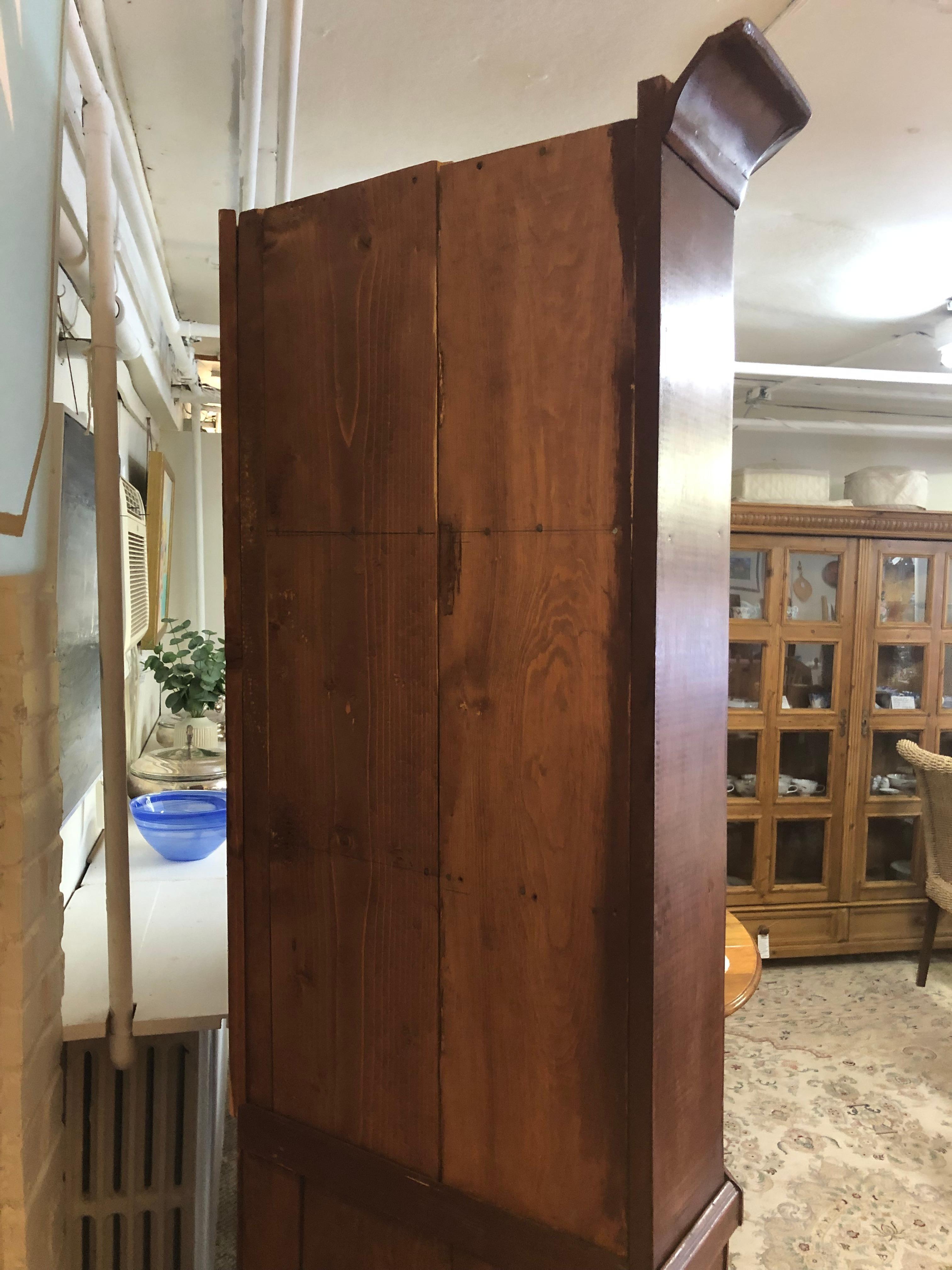 Late 20th Century Handsome Cherry Artisan Made Corner Cabinet Cupboard For Sale