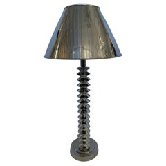 Handsome Chrome Table Lamp with Spiral Column