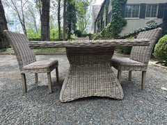 Handsome Coastal Rattan Dining Set