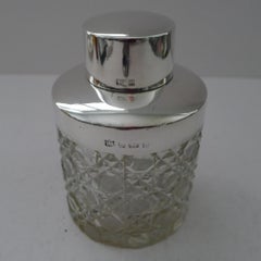 Handsome Cut Crystal and Sterling Silver Tea Caddy - 1902