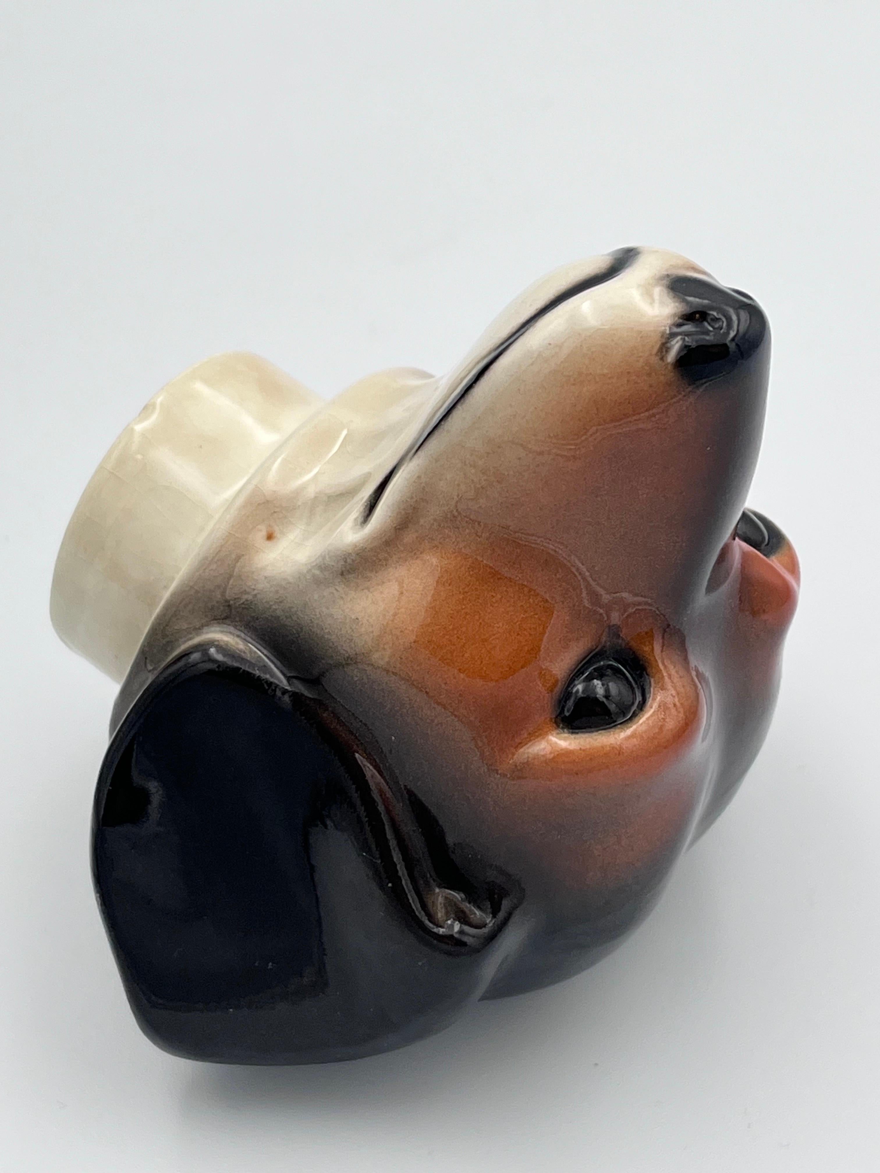 Belle théière en porcelaine teckel Allemagne fin des années 1940, Label d'origine en vente 4