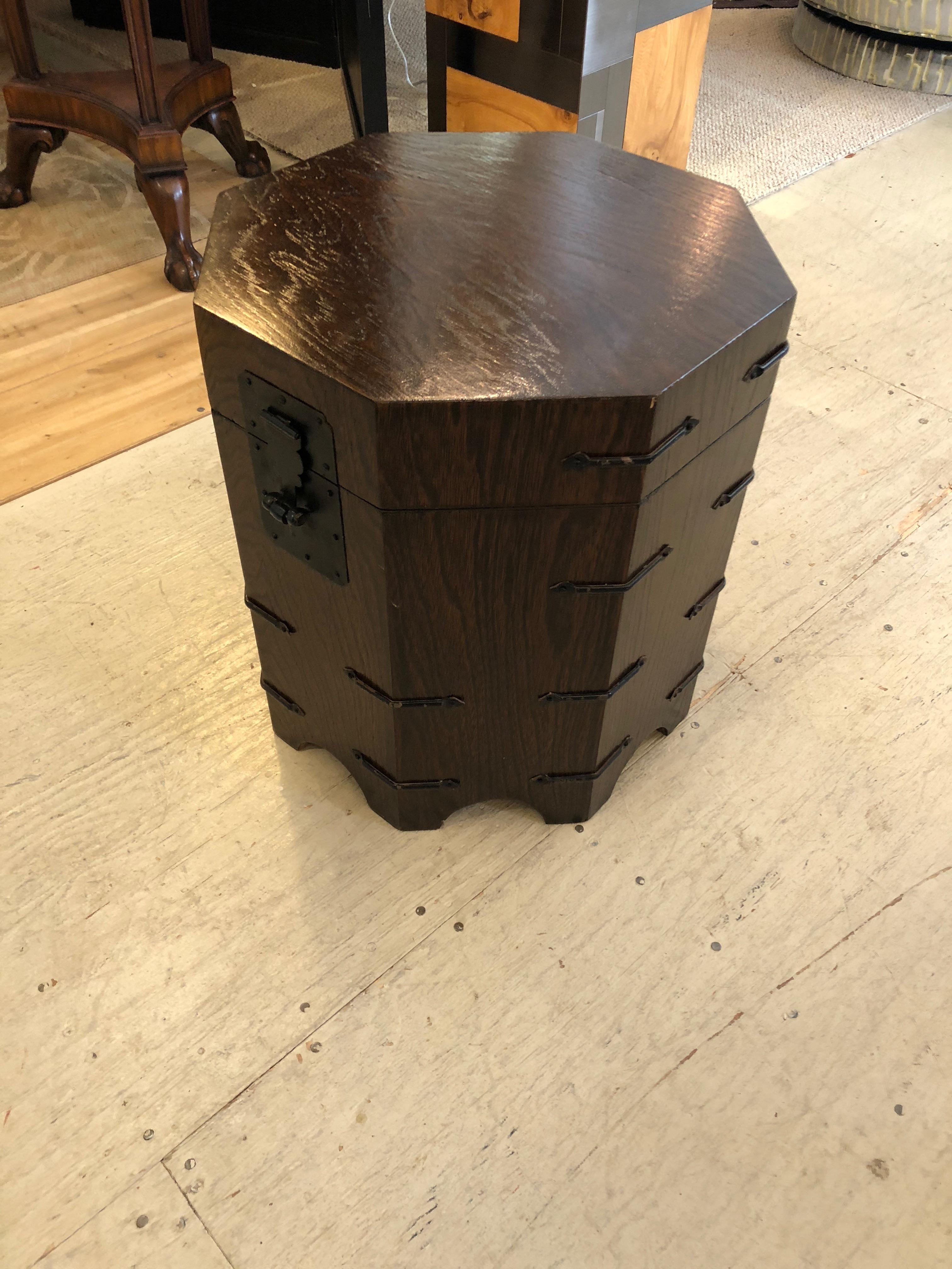 octagonal end table with storage