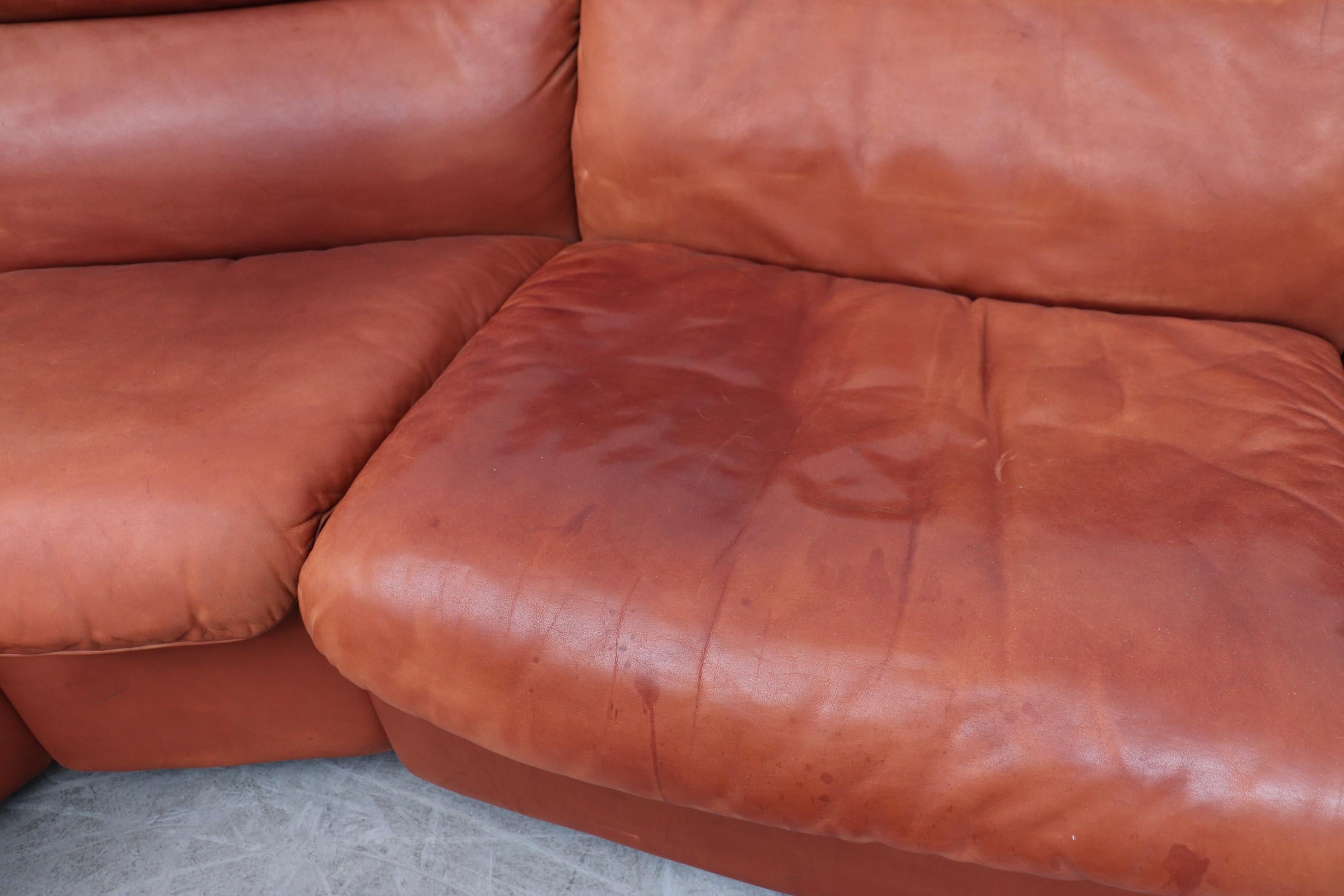 Handsome De Sede DS 66 5-Piece Cognac Leather Sectional Sofa 1