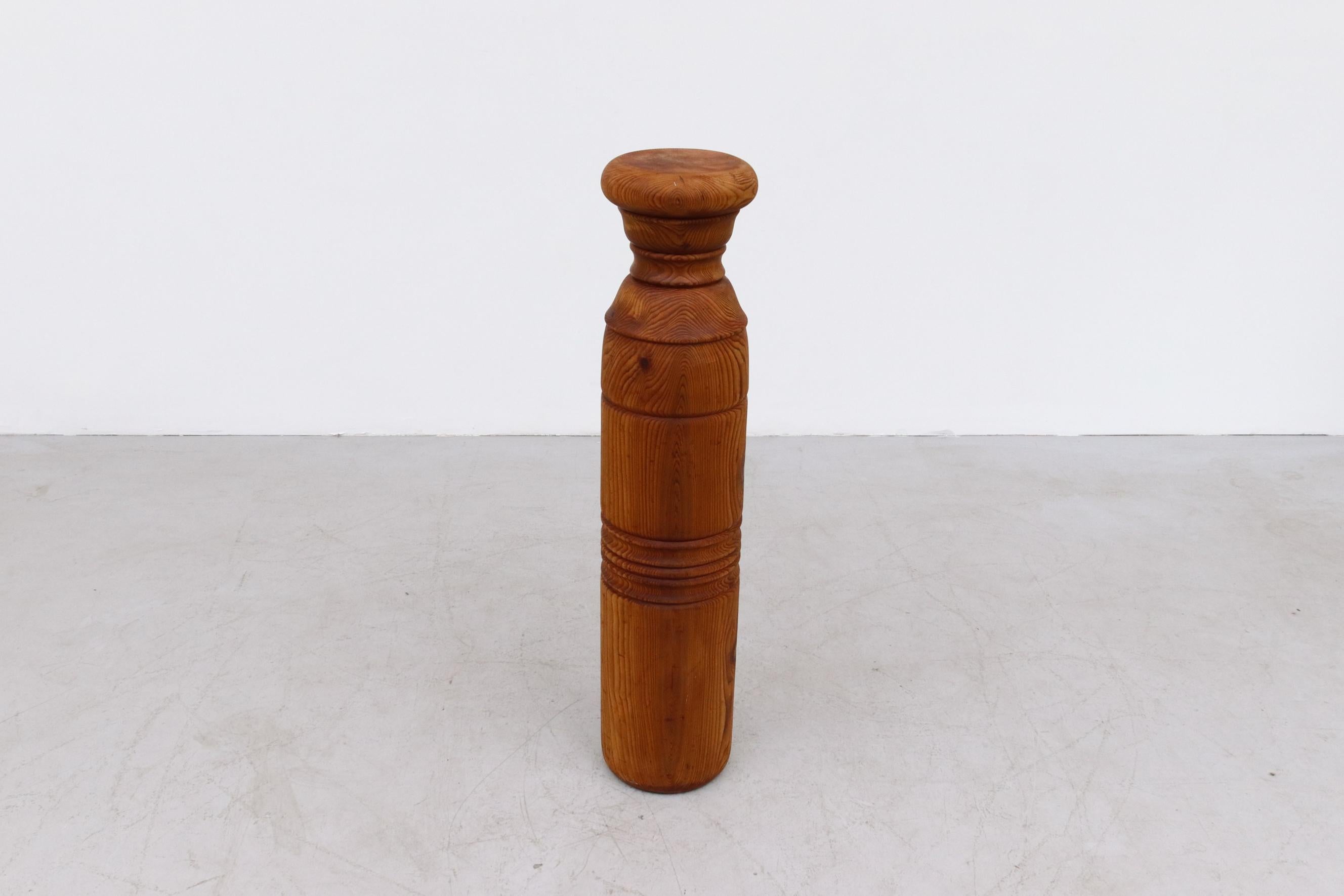 Dutch Handsome Decorative Carved Douglas Fir Pedestal