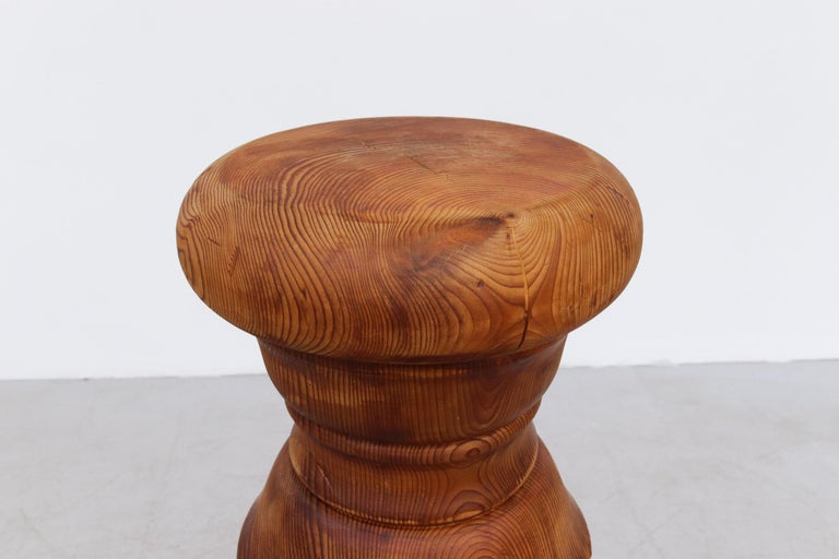 Pine Handsome Decorative Carved Douglas Fir Pedestal For Sale