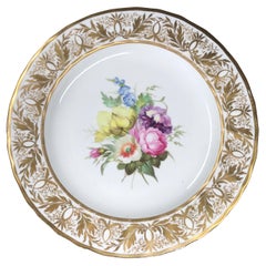 Schöner Derby-Teller, Blumen im Billingsley-Stil, um 1790