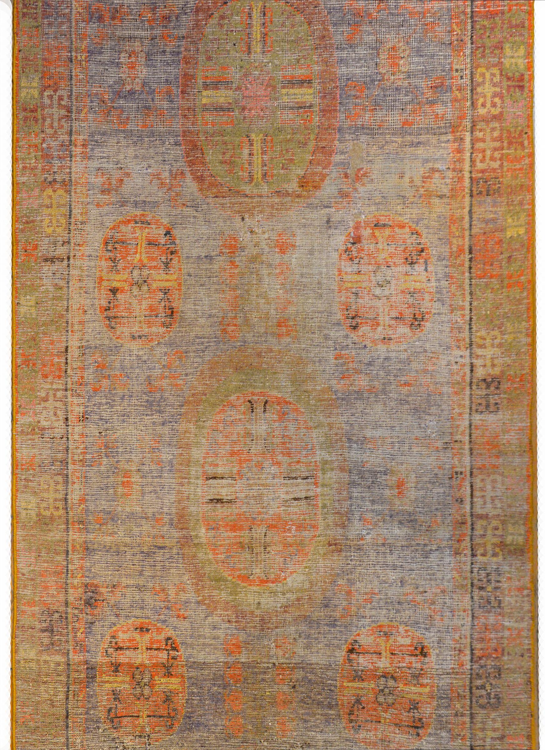 Central Asian Handsome Early 20th Century Khotan Rug For Sale