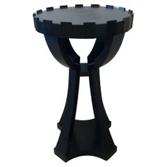 Handsome Ebonized Round End or Drinks Table