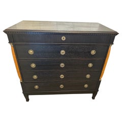 Handsome Ebonized Wood Regency Style Chest of Drawers