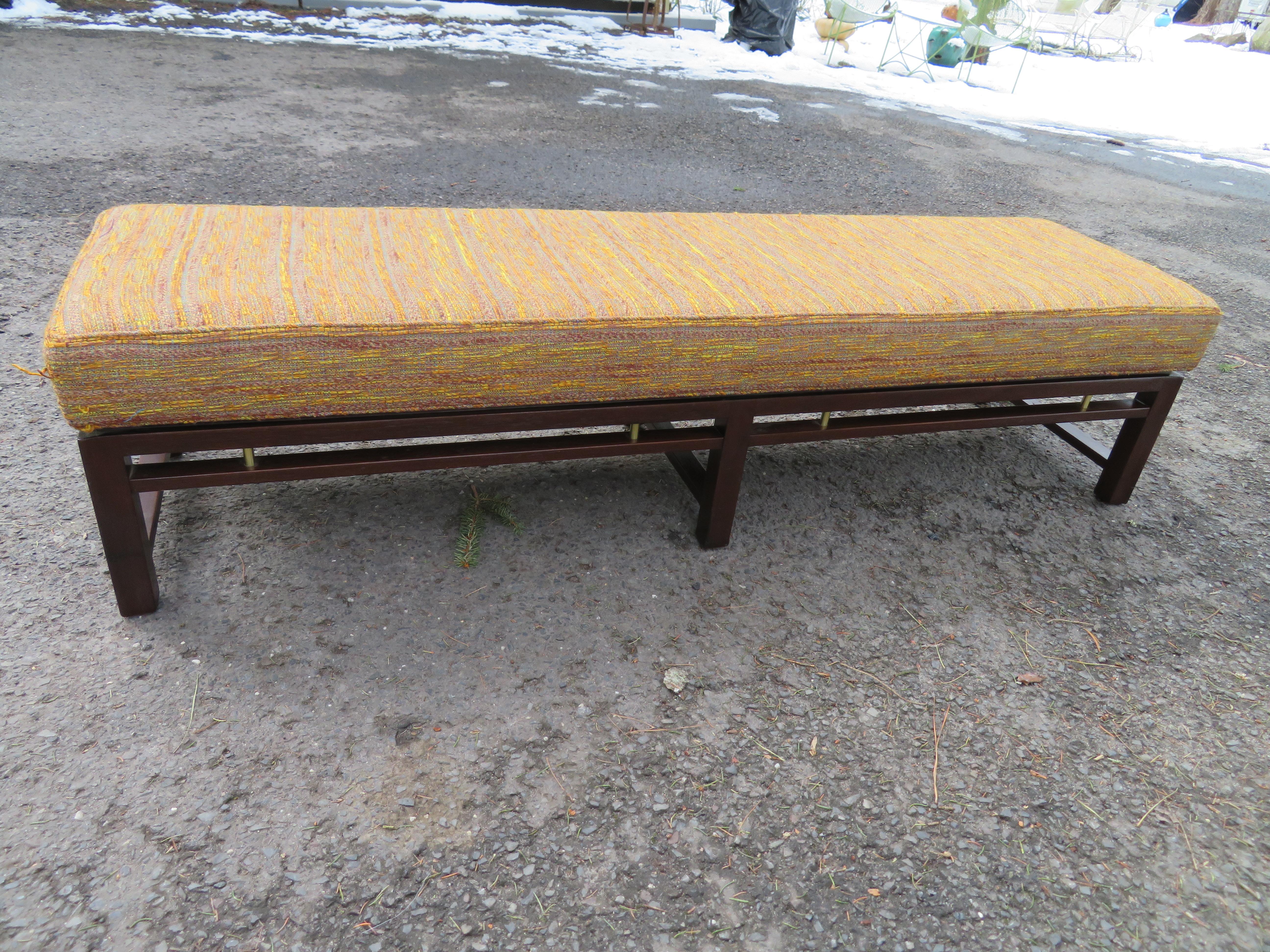 Handsome Edward Wormley for Dunbar Long Bench Mid-Century Modern 10