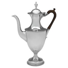 Handsome Edwardian sterling silver coffee pot made by Mappin & Webb in 1904