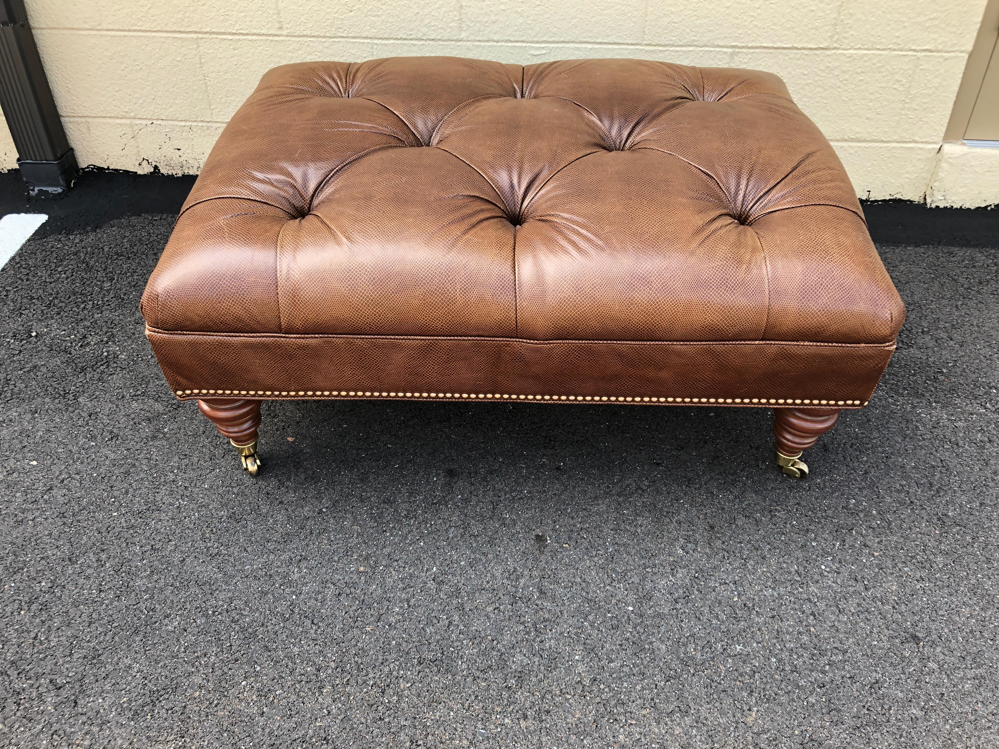 tufted leather ottoman coffee table