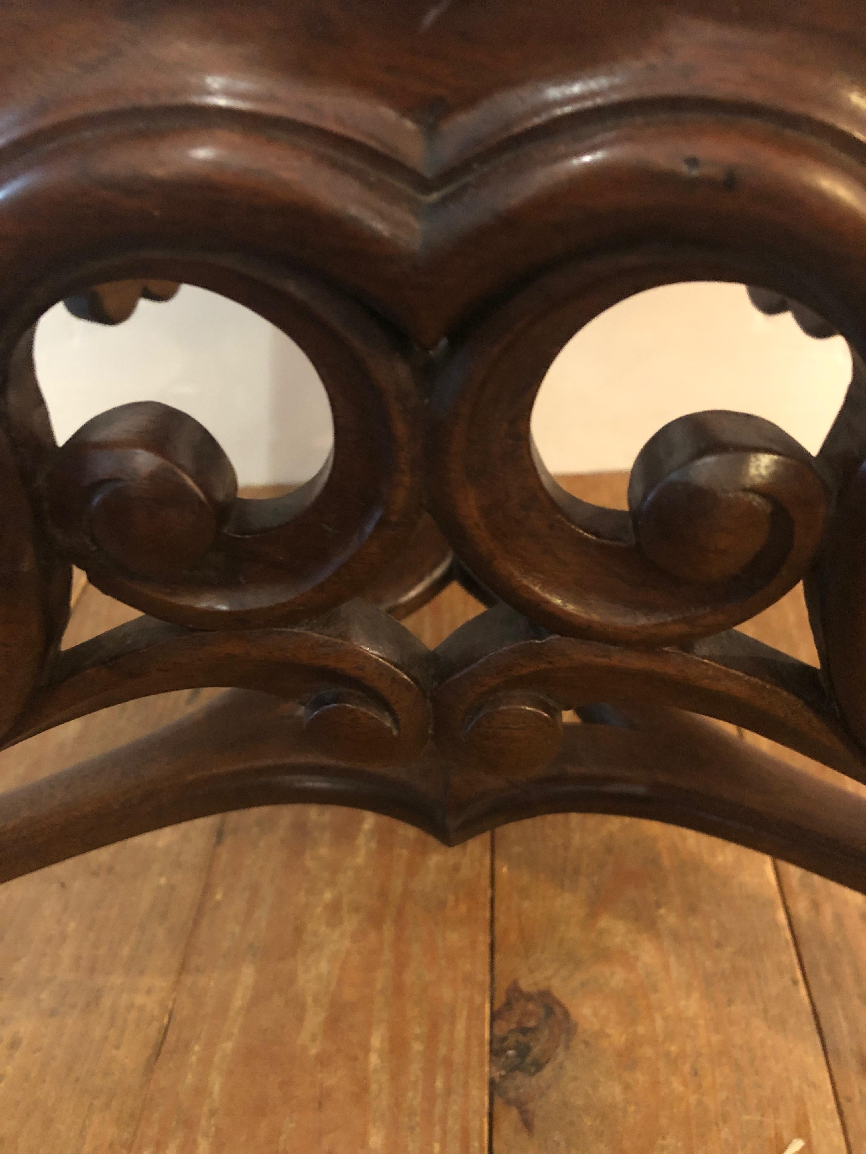 19th Century Handsome English Antique Triangular Walnut Side End Table
