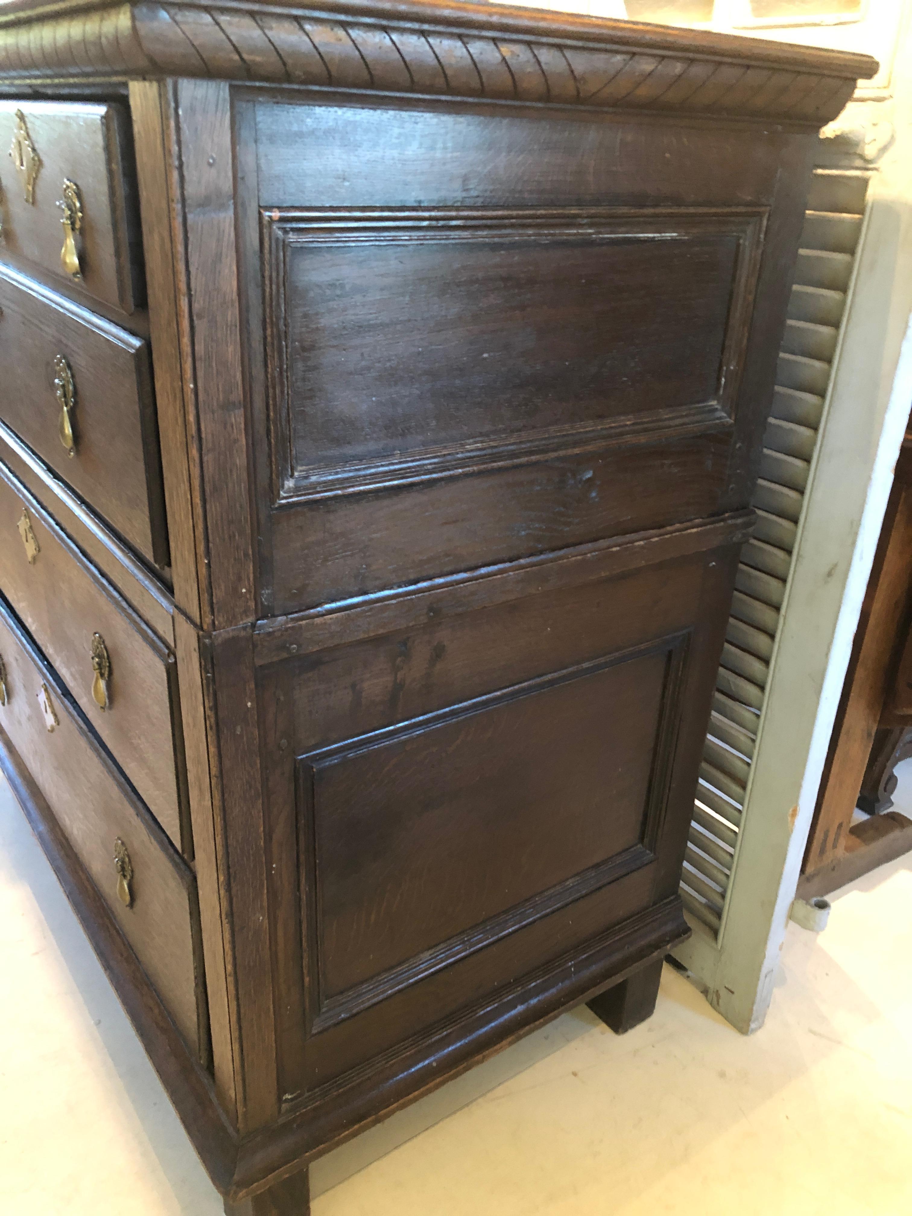 Handsome English Antique Walnut Chest of Drawers In Good Condition For Sale In Hopewell, NJ