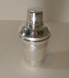 Handsome English Art Deco Silver Plated Cocktail Shaker, c.1930's