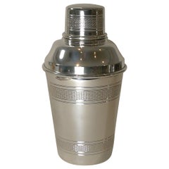 Handsome English Art Deco Silver Plated Cocktail Shaker, c.1930's