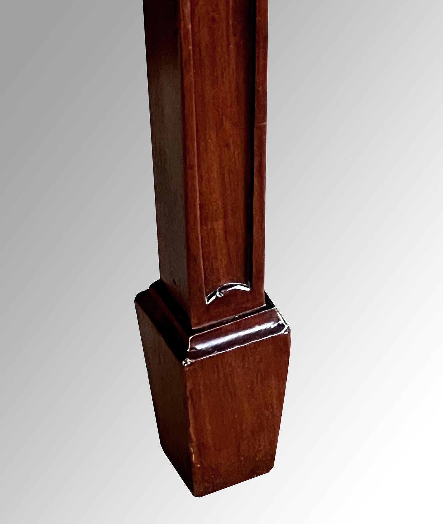 Handsome English George III Hepplewhite Style Carved Mahogany Demilune Table For Sale 6