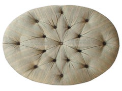 Handsome William IV Style Oval Ottoman/Stool with Turned Legs & Casters